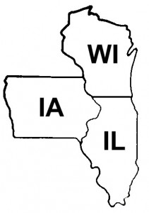 Tri-State map - Wisconsin, Illinois, Iowa