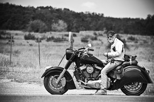 Rodney Bursie on Motorcycle